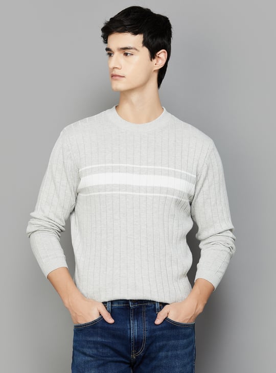 T-BASE Ribbed Crew Neck Sweater