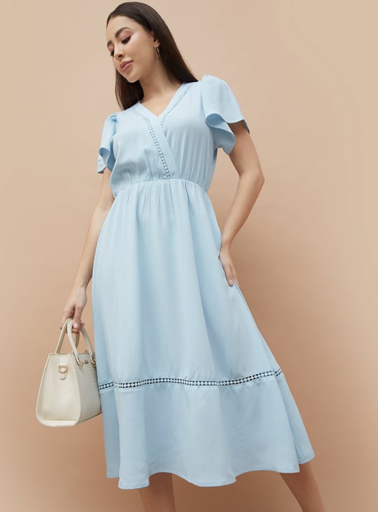 slim fit dress slacks Dash and Dot - FLORAL FLARE DRESS