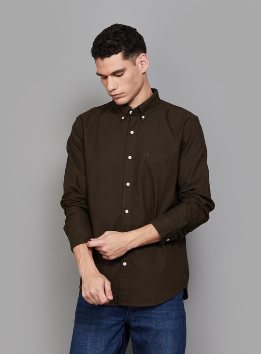 AMERICAN EAGLE Solid Slim Fit Shirt