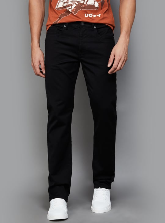 BEING HUMAN Solid Straight Fit Jeans