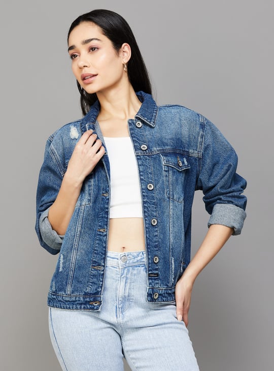 XPOSE Distressed Denim Jacket