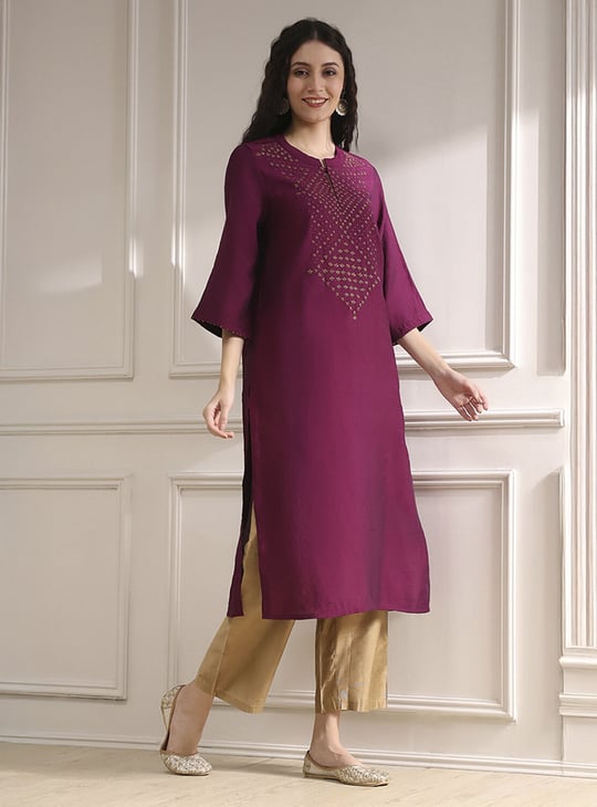 BIBA Embellished Yoke A-Line Kurta
