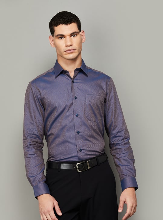 LOUIS PHILIPPE Self Design Regular Fit Formal Shirt