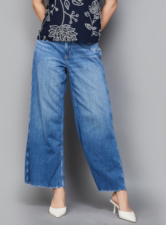 AMERICAN EAGLE Distressed Wide Leg Jeans