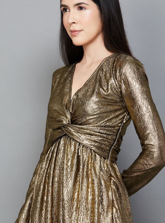VERO MODA Shimmer Maxi Dress | Brown