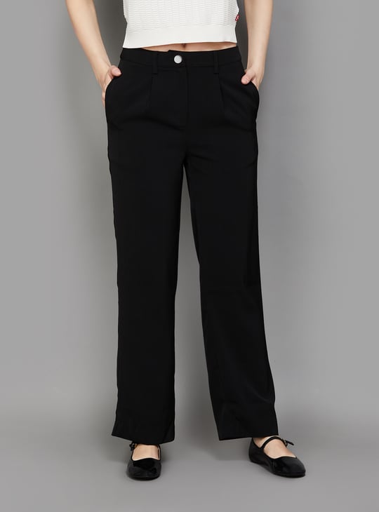 VAN HEUSEN Solid Pleated Trousers