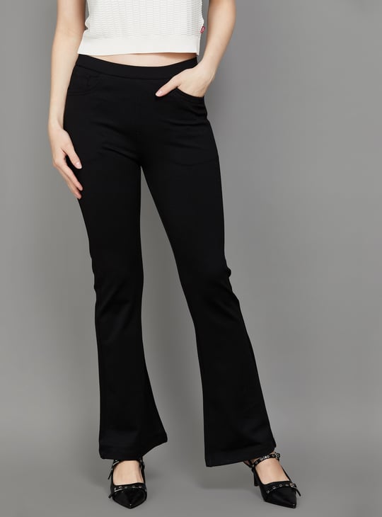 KRAUS Solid Bootcut Treggings Black