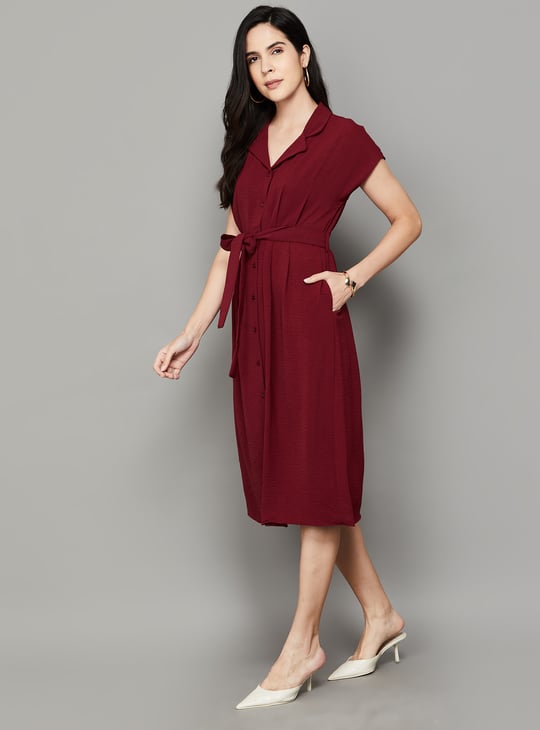 VAN HEUSEN Solid Shirt Dress