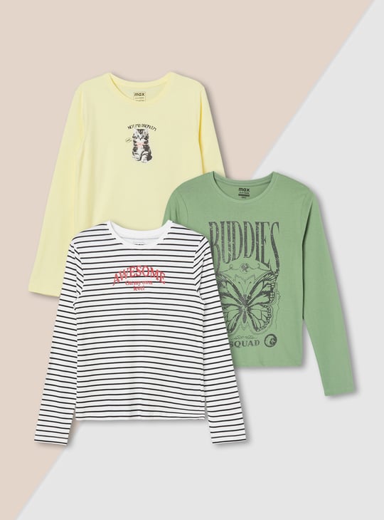 Girls Printed T-shirt - Pack of 3