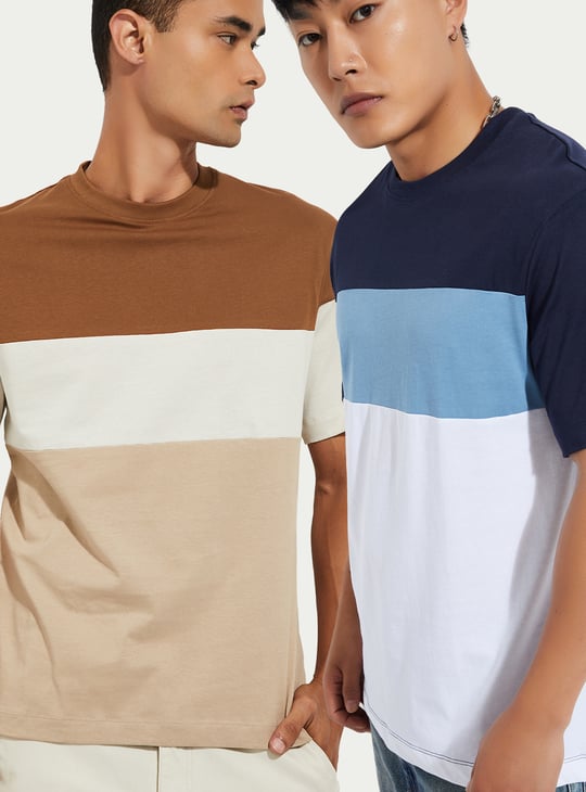 URB_N Men Colourblocked T-shirt - Pack of 2