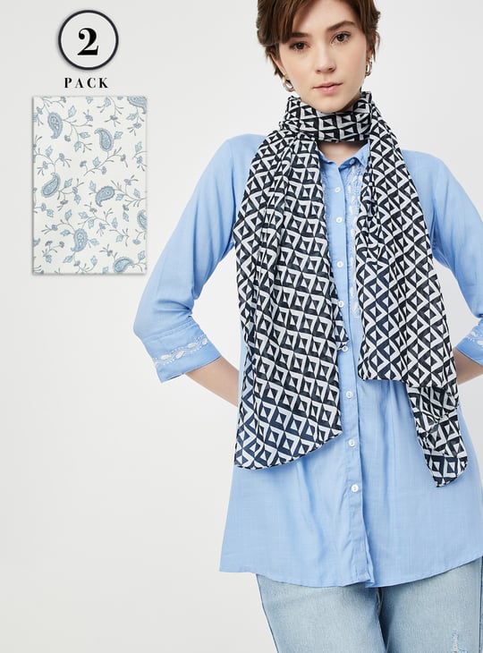 Women Printed Scarves - Pack of 2