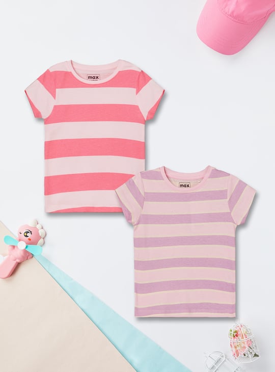 Girls Striped T-shirts - Pack of 2