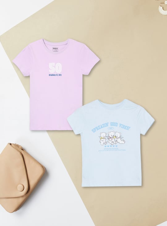 Girls Printed T-shirt - Pack of 2