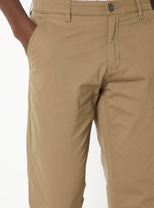 Men Solid Slim Fit Chinos Trousers