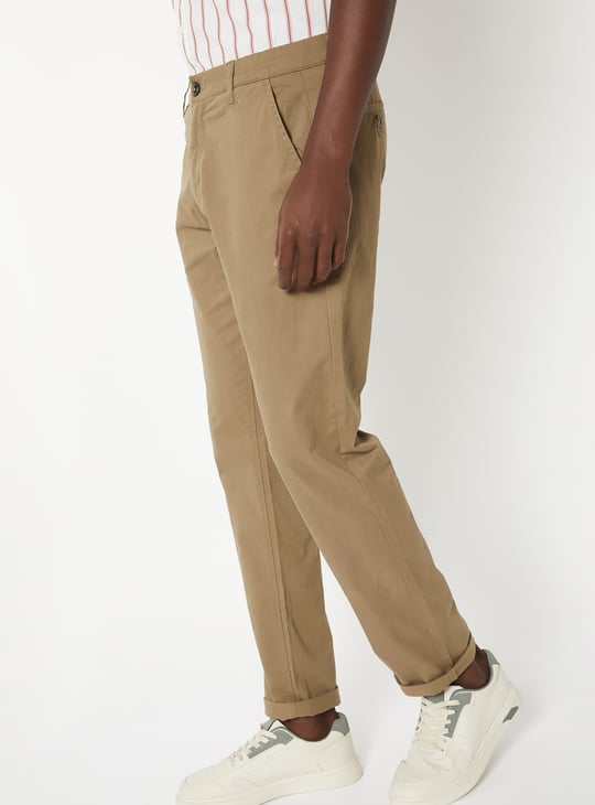 Men Solid Slim Fit Chinos Trousers