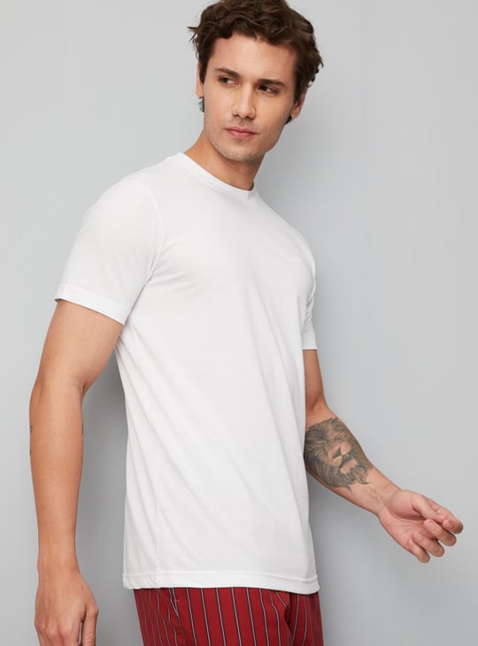 Men Solid T-shirt - Pack of 2