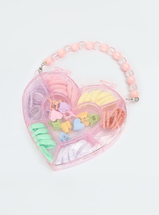 Girls Assorted Hair Accessories with Heart Box