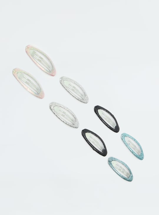 Girls Glittery Tic Tac Hair Clips - Pack of 8