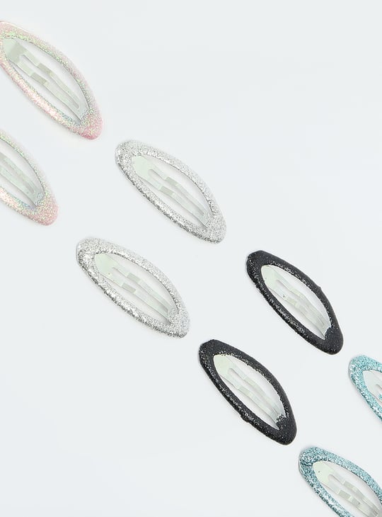 Girls Glittery Tic Tac Hair Clips - Pack of 8