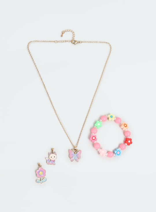 Girls Chain with Pendants and Bracelet