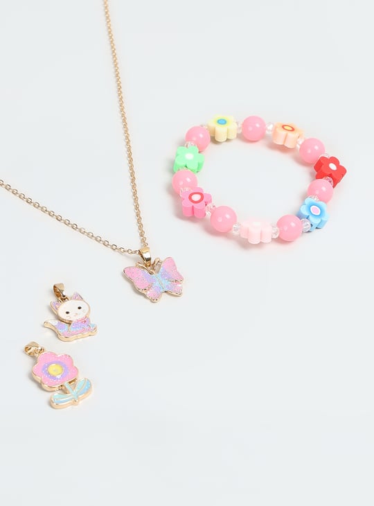 Girls Chain with Pendants and Bracelet