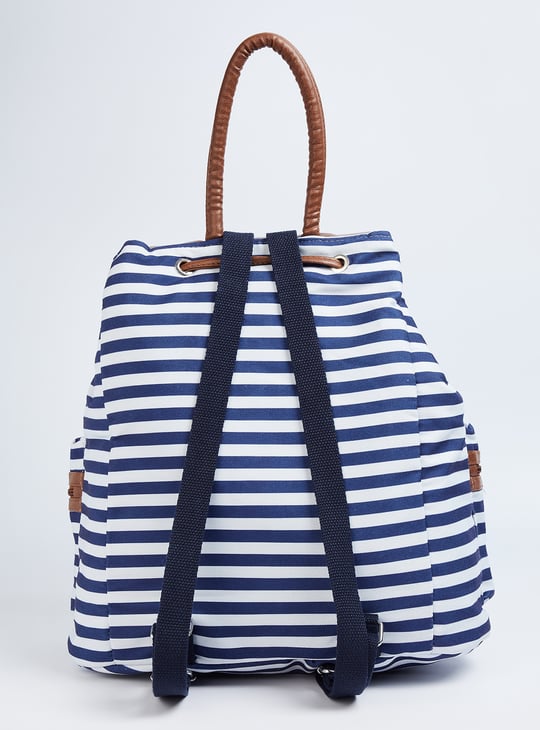 Women Striped Backpack
