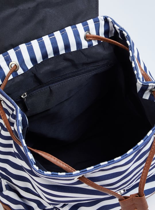 Women Striped Backpack