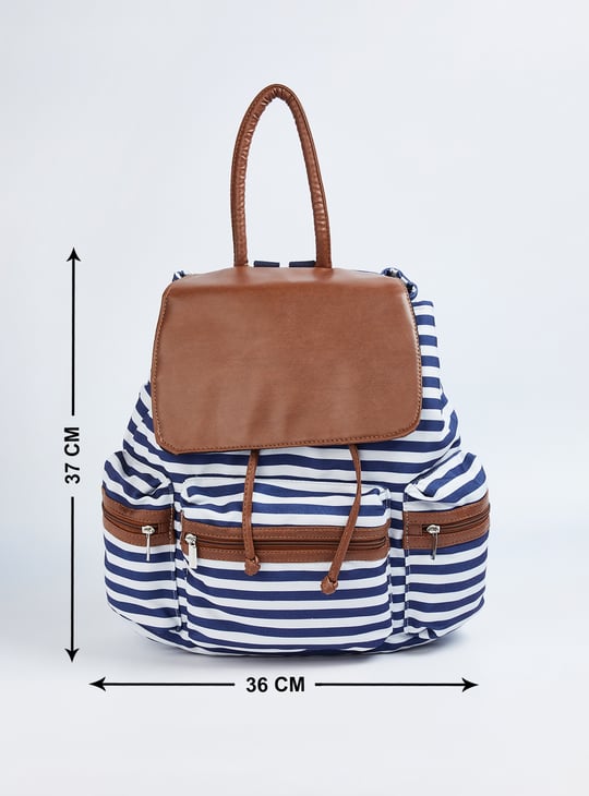 Women Striped Backpack