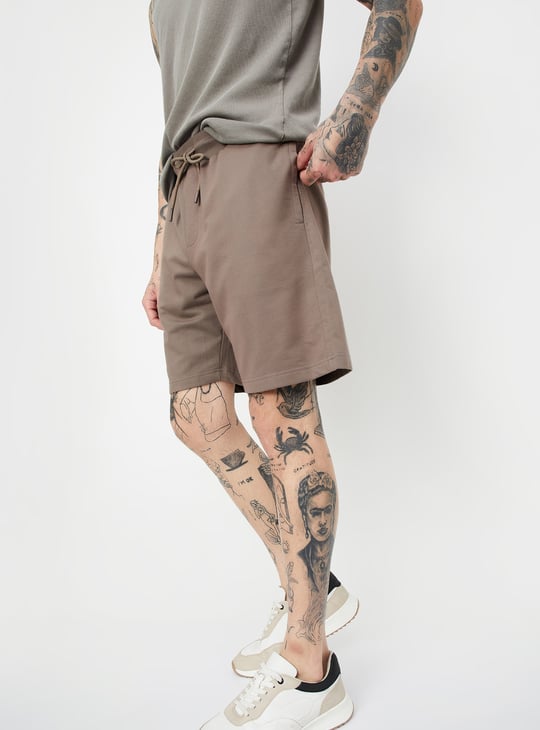 Men Solid Athleisure Shorts