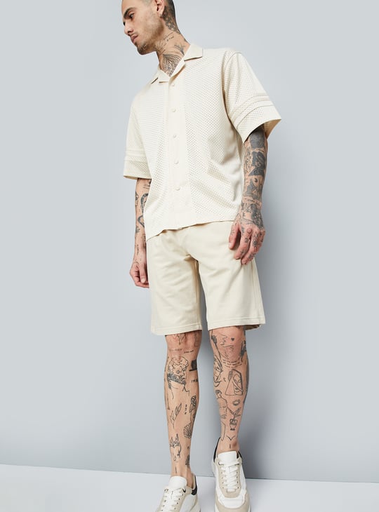 Men Solid Athleisure Shorts