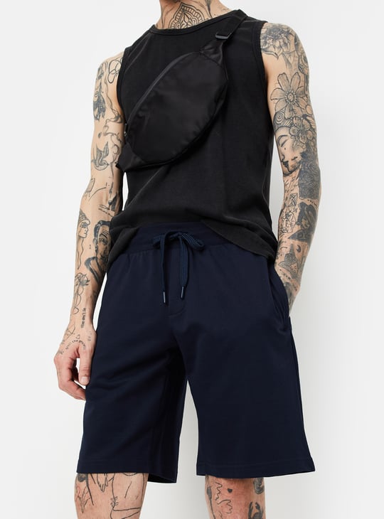 Men Solid Athleisure Shorts