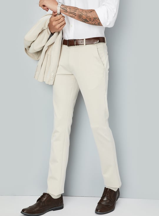 Men Solid Ultra Slim Fit Formal Trousers