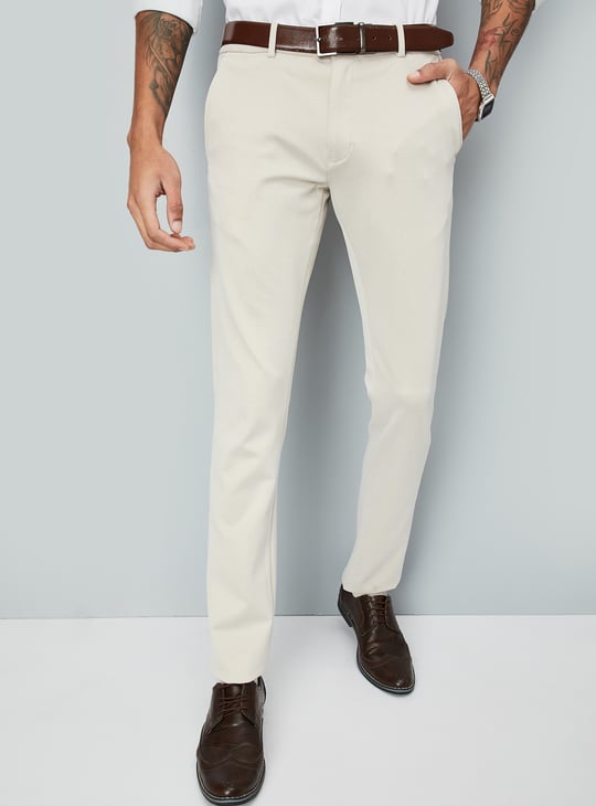 Men Solid Ultra Slim Fit Formal Trousers