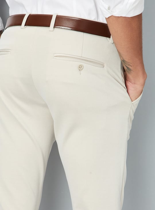Men Solid Ultra Slim Fit Formal Trousers