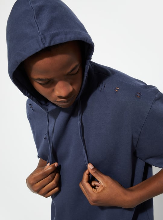 URB_N Men Distressed Oversized Hoodie