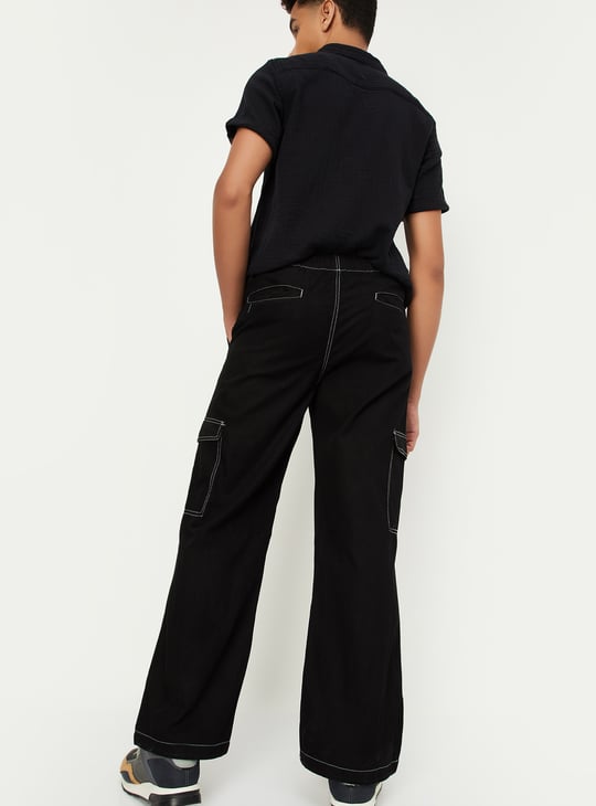 Boys Solid Cargo Jeans