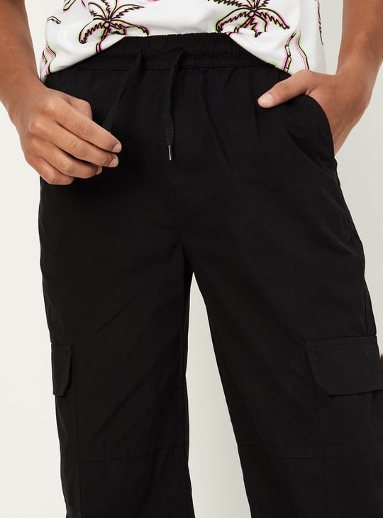Boys Solid Cargo Trousers