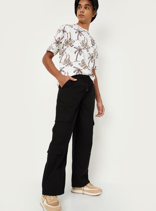 Boys Solid Cargo Trousers