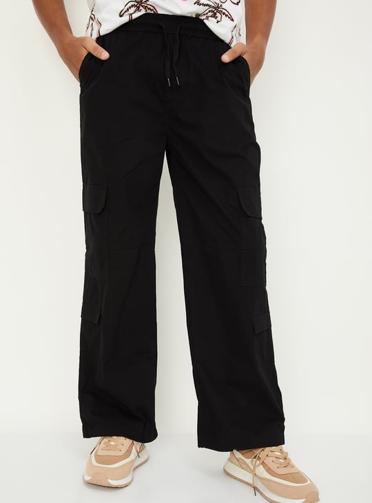 Boys Solid Cargo Trousers