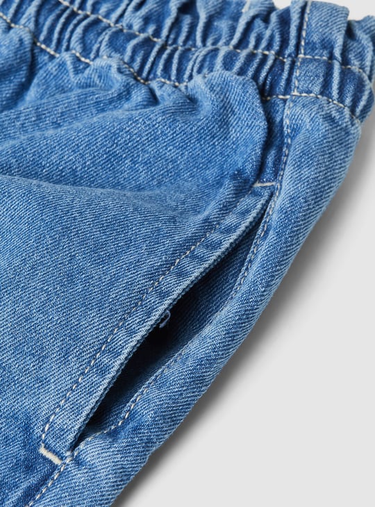 Girls Paperbag Denim Shorts