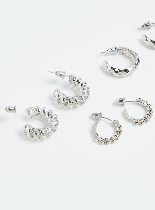 Women Embellished Hoop Earrings - Pack of 3