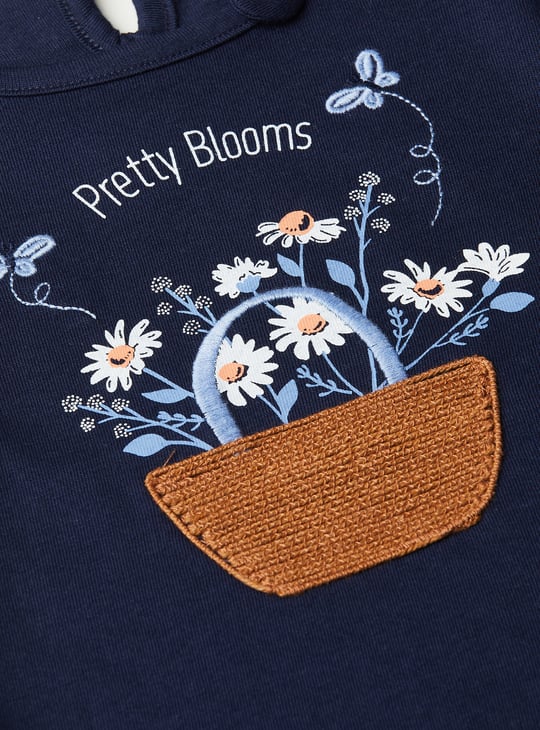 Girls Embroidered Top with Schiffli Sleeves