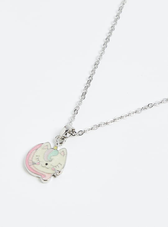 Girls Cat Shape Necklace Set