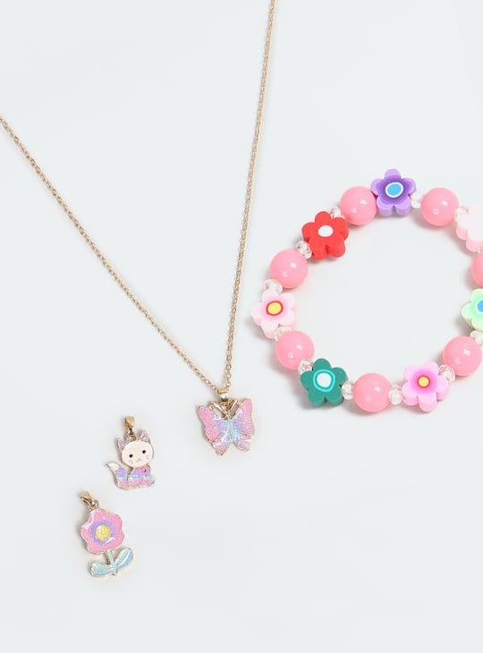 Girls Chain with Pendants and Bracelet