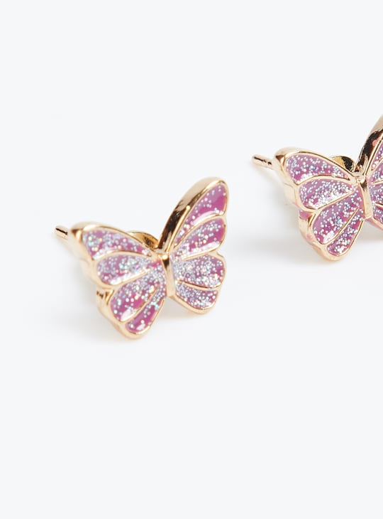 Girls Butterfly Necklace Set with Ring