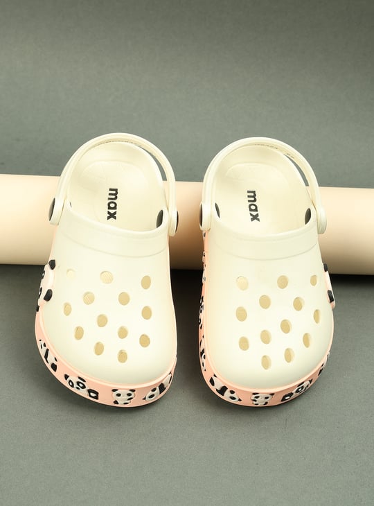 Girls Clogs with Decorative Panda Foxing