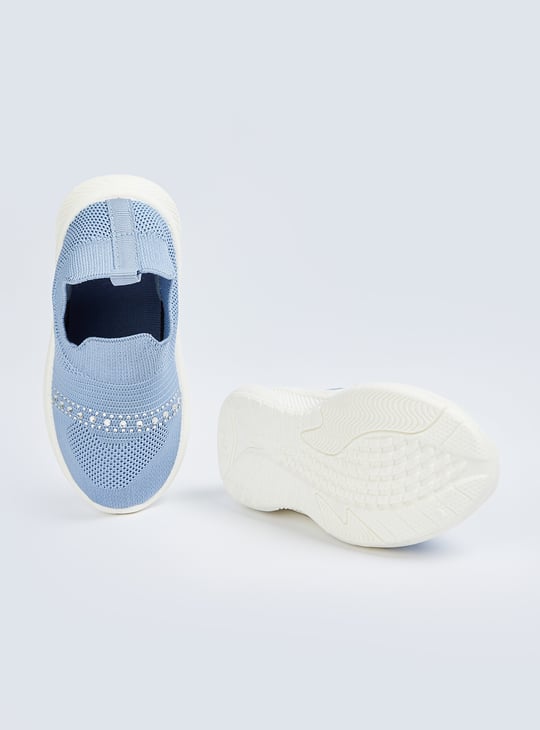 Girls Swarovski Embellished Slip-On Sports Shoes