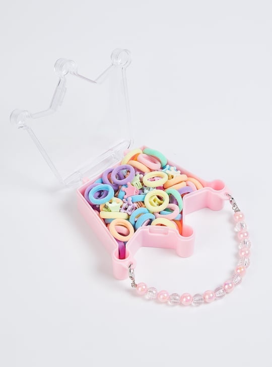 Girls Assorted Hair Accessories with Crown Box
