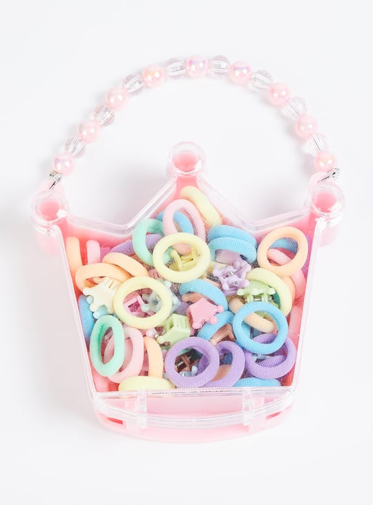 Girls Assorted Hair Accessories with Crown Box