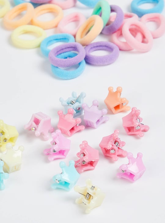 Girls Assorted Hair Accessories with Crown Box